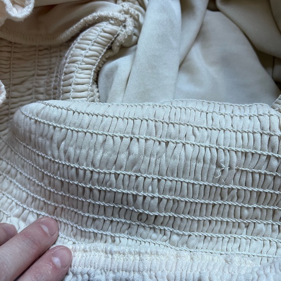 INGRID SMOCKED MINI DRESS Ivory - Picture 4 of 15